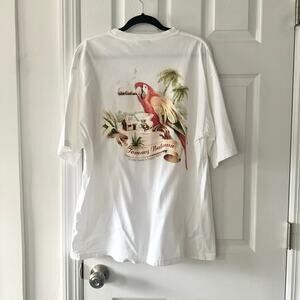 Tommy Bahama White Double Sided Parrot Happy Hour Island Parrot T Shirt XL